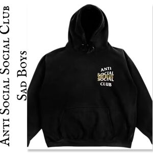 NWT Anti Social Social Club & Sad Boyz Collab Black Hoodie XL